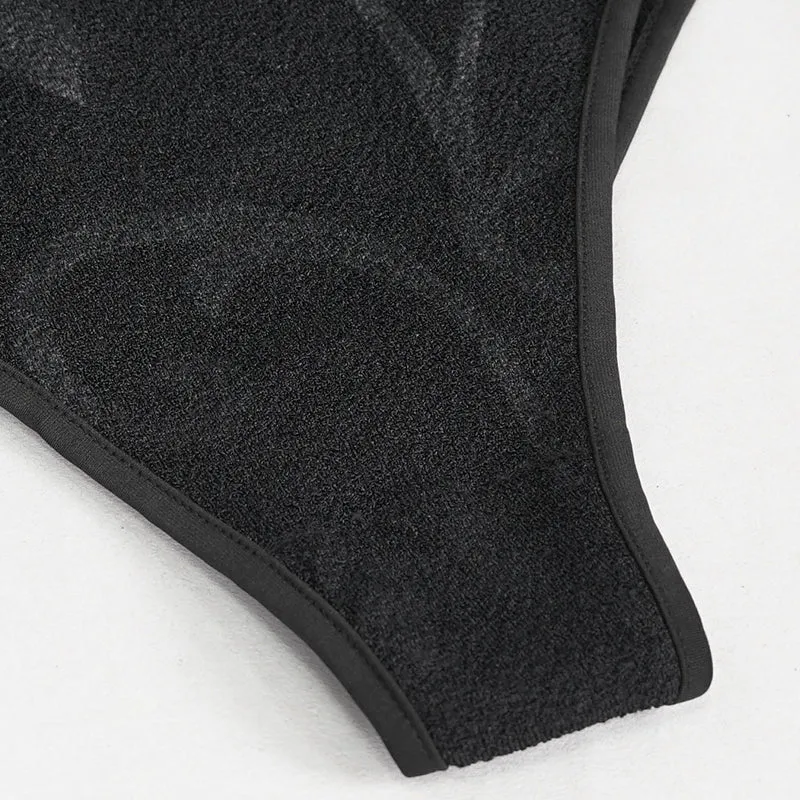 SST023 Bow Tie Halter Neck One-Piece Swimsuit