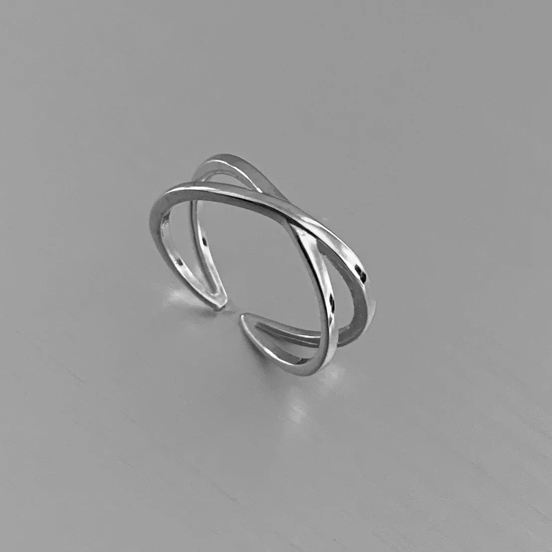 Sterling Silver Crisscross Toe Ring, Silver Ring, X Ring, Boho Ring