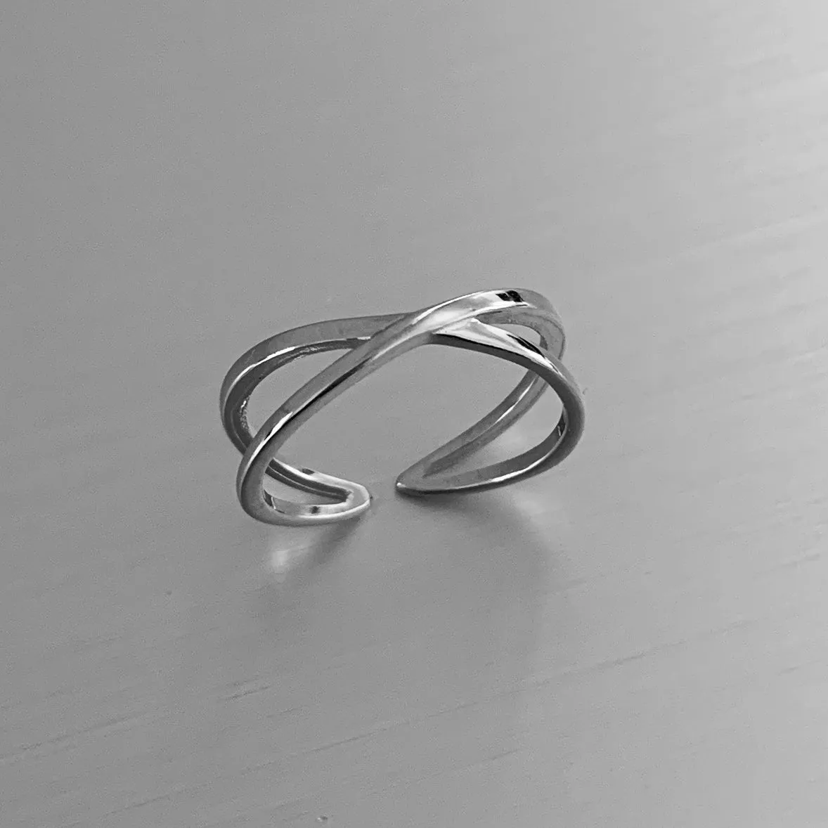 Sterling Silver Crisscross Toe Ring, Silver Ring, X Ring, Boho Ring