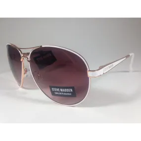 Steve Madden Aviator Pilot Sunglasses Brown Gradient S5602 Rose Gold White