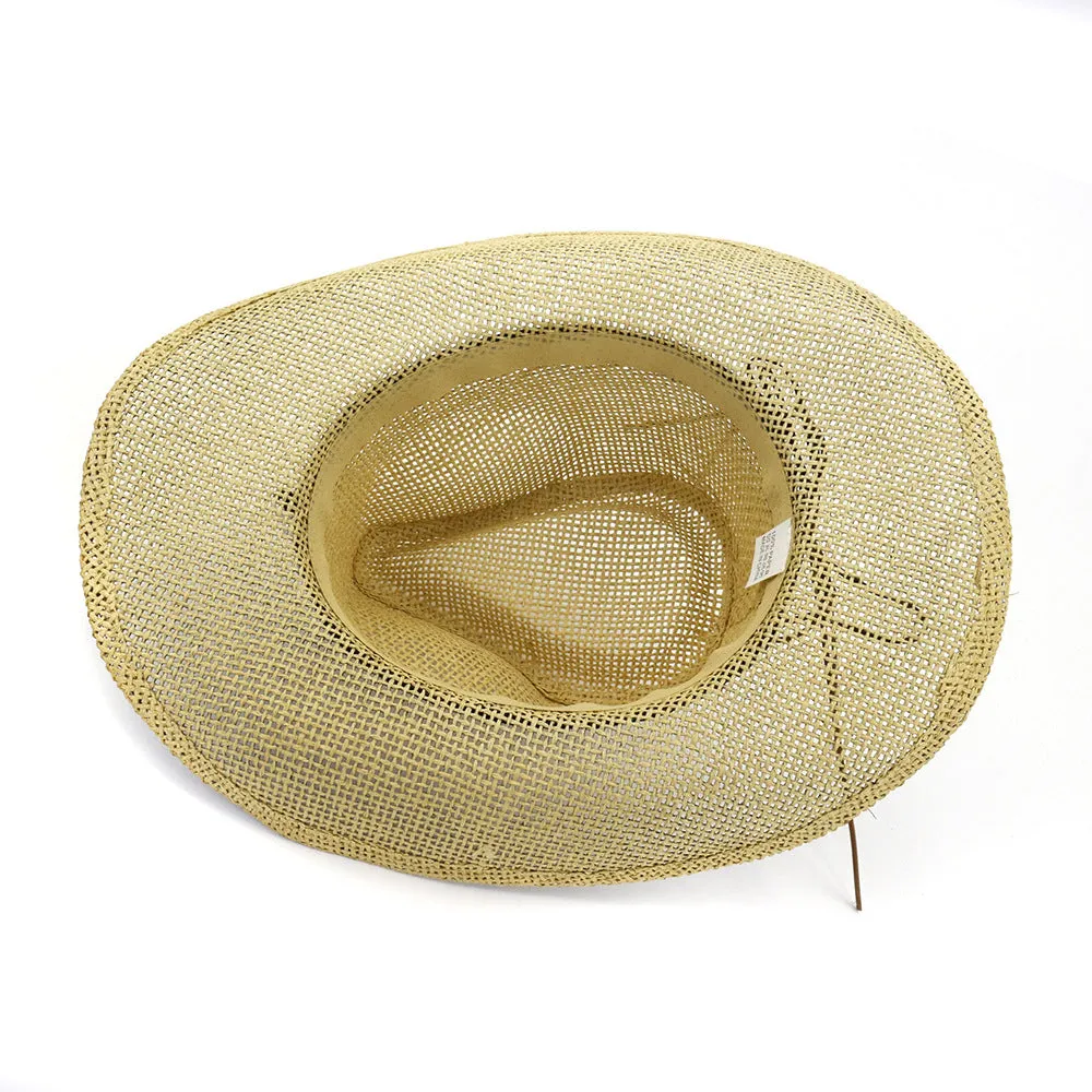 Straw Cowboy Hats Men Women Outdoor Seaside Straw Brim Black
