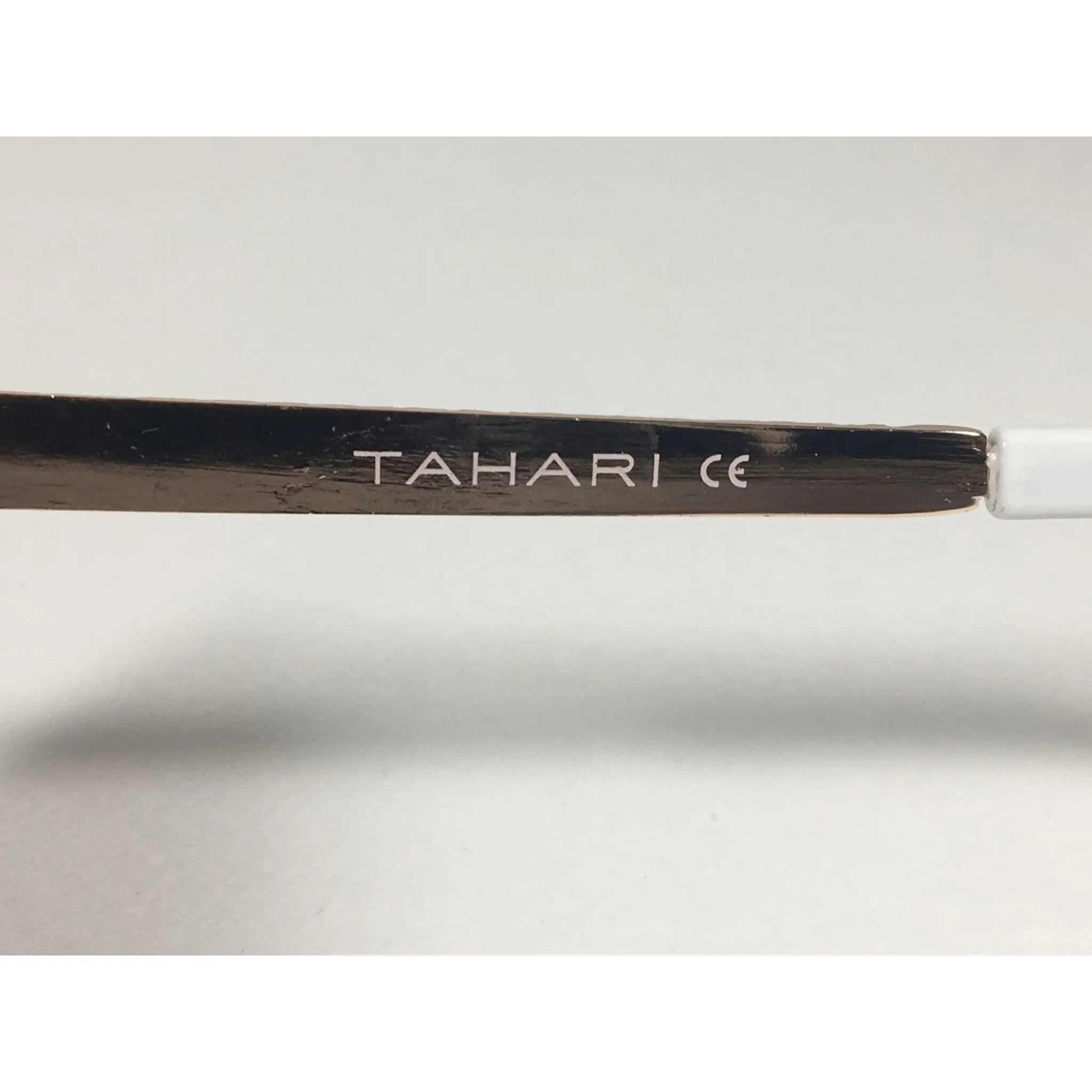 Tahari Designer Sunglasses TH753 WH White Rose Gold Frame Brown Gradient Lens