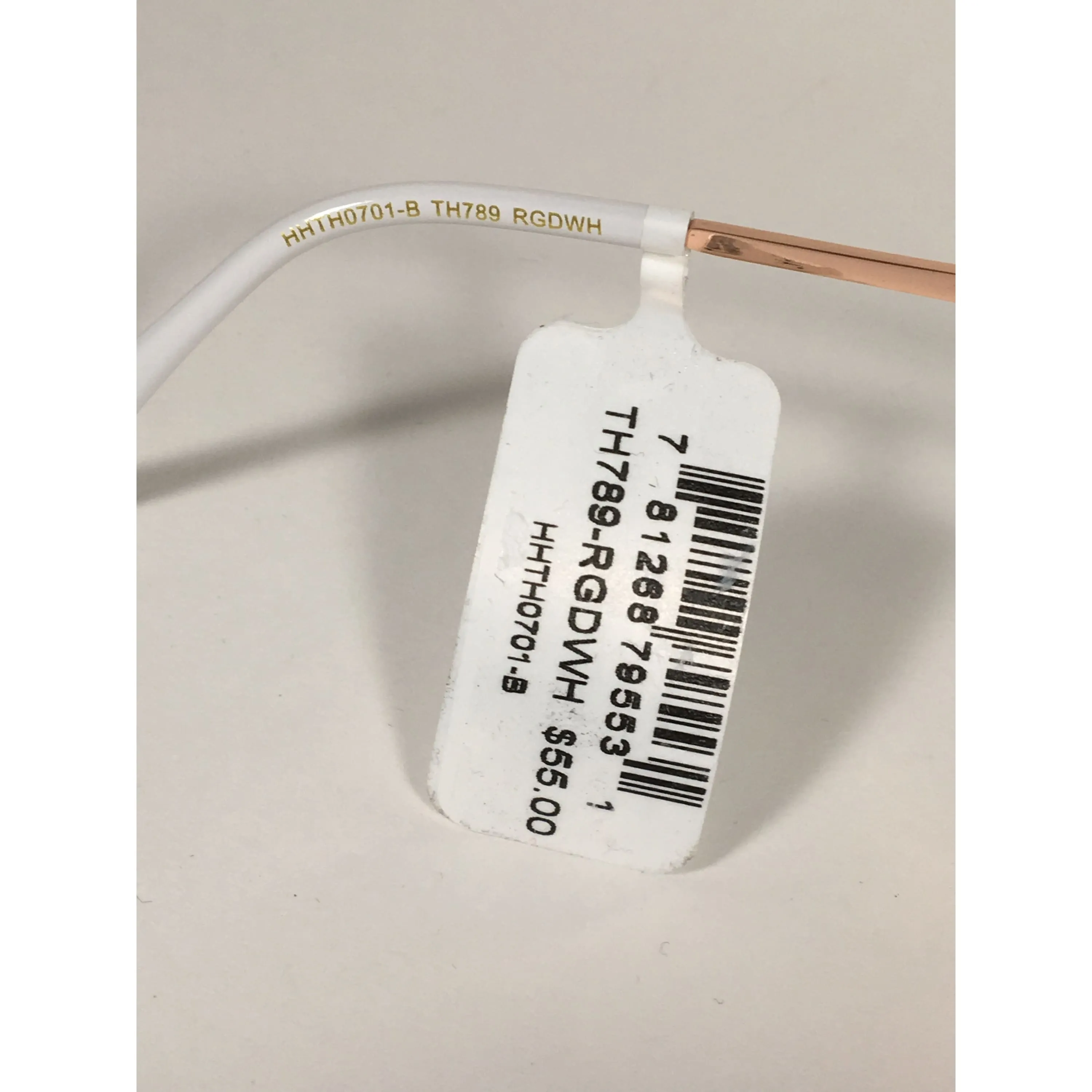 Tahari Rimless Aviator Sunglasses Rose Gold White With Gradient Lens TH789 RGDWH