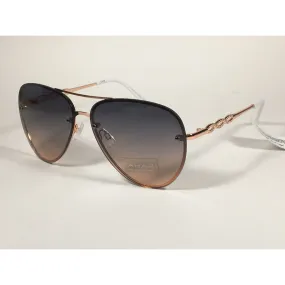 Tahari Rimless Aviator Sunglasses Rose Gold White With Gradient Lens TH789 RGDWH