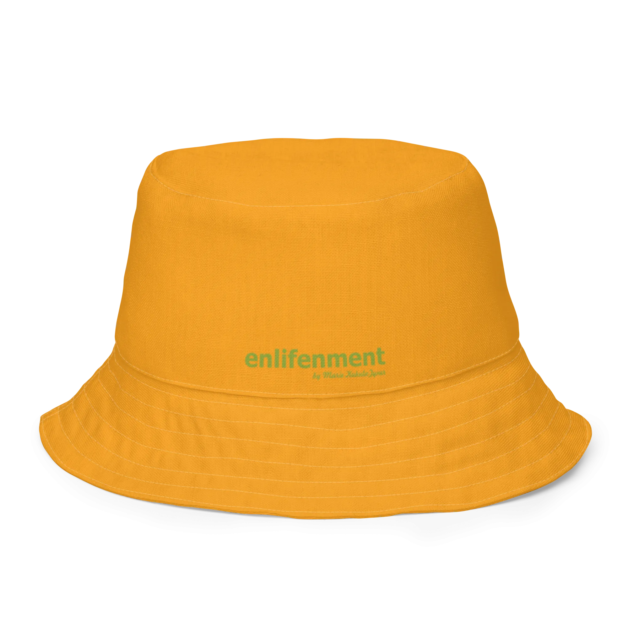 The FLOWER LOVE Collection - "Butterfly on a Bloom" Design Premium Reversible Bucket Hat - Orange Inside - Beach Hat, Gifts for Her