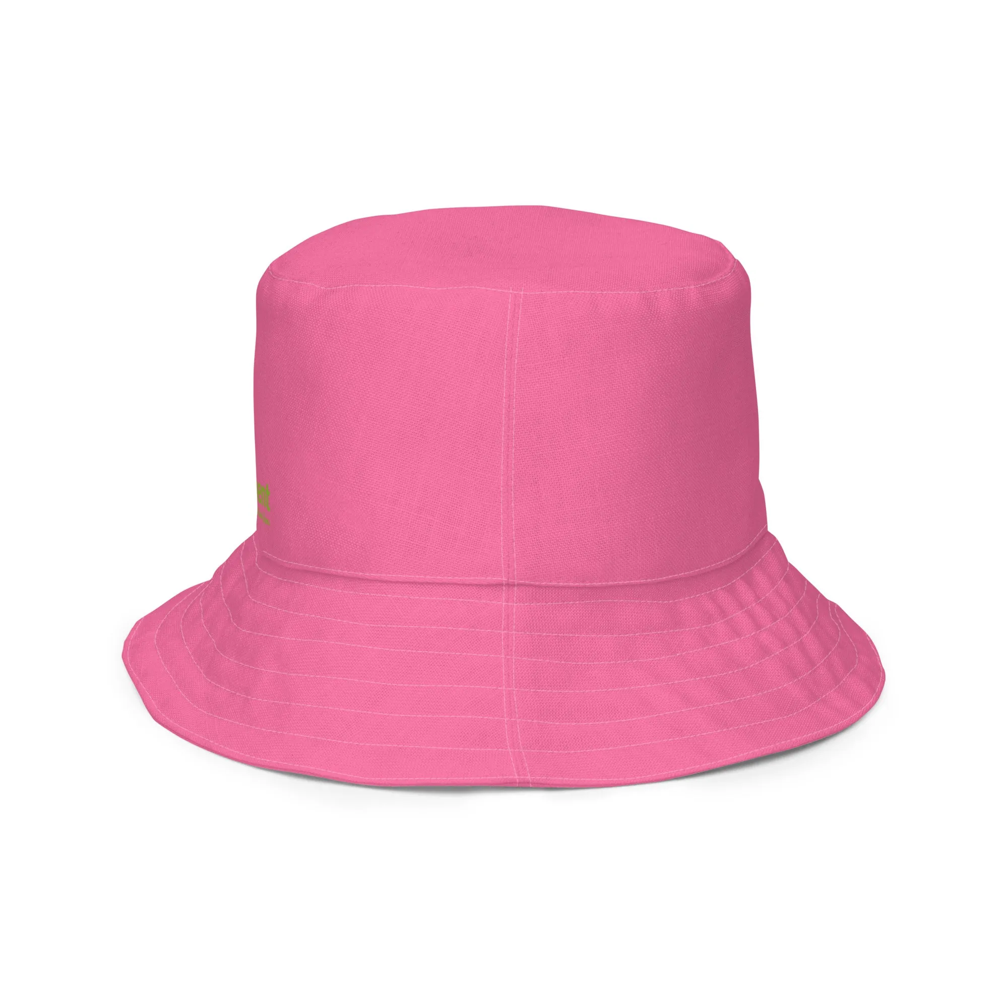 The FLOWER LOVE Collection - "Wildflower Wonder" Design Premium Reversible Bucket Hat - Pink Inside - Wildflower Hat, Gifts for Her