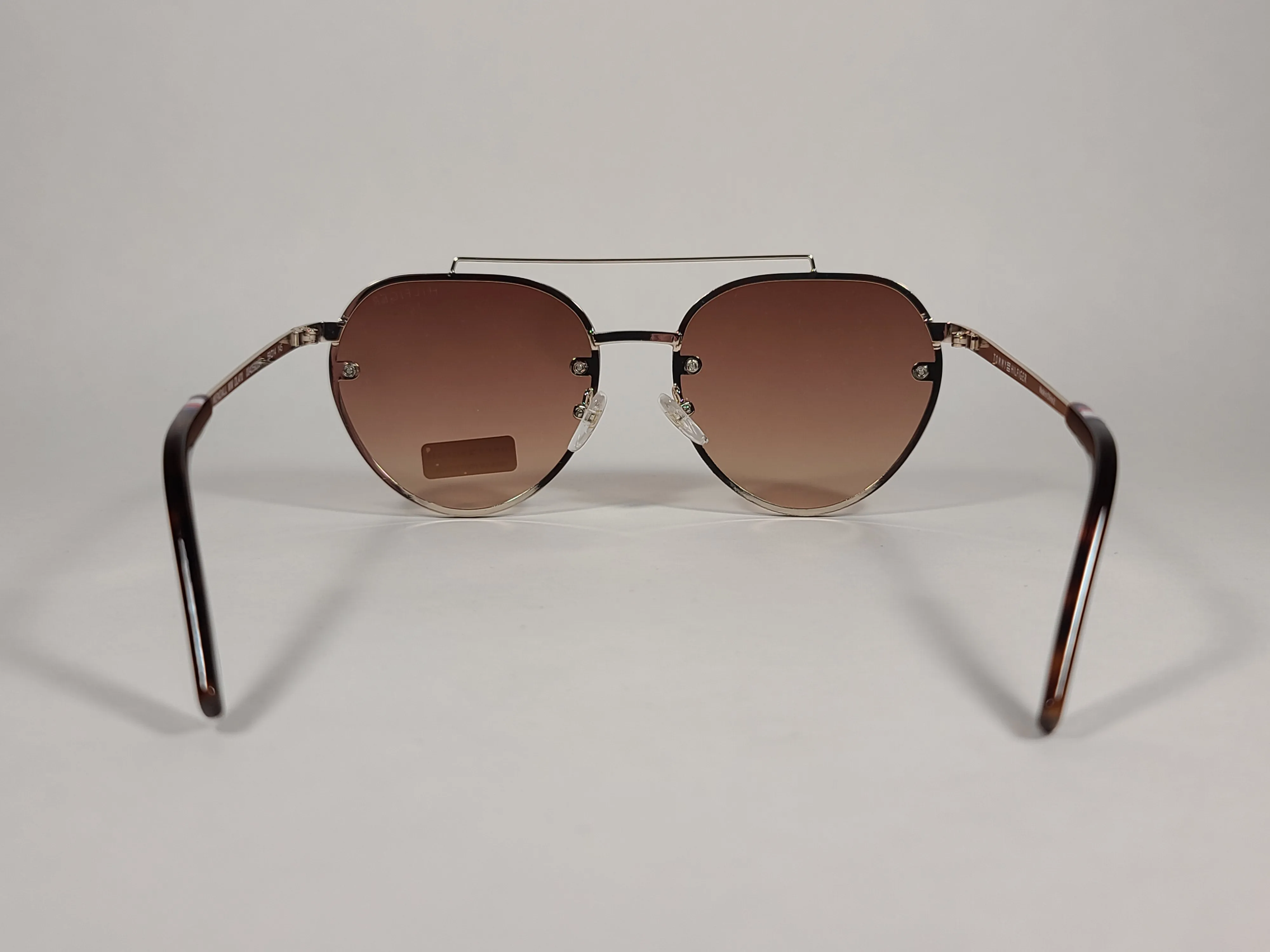 Tommy Hilfiger Kendall Rimless Aviator Sunglasses Gold Brown Tortoise Frame Brown Gradient Lens KENDALL WM OL470