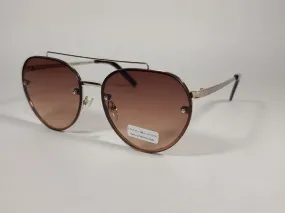 Tommy Hilfiger Kendall Rimless Aviator Sunglasses Gold Brown Tortoise Frame Brown Gradient Lens KENDALL WM OL470