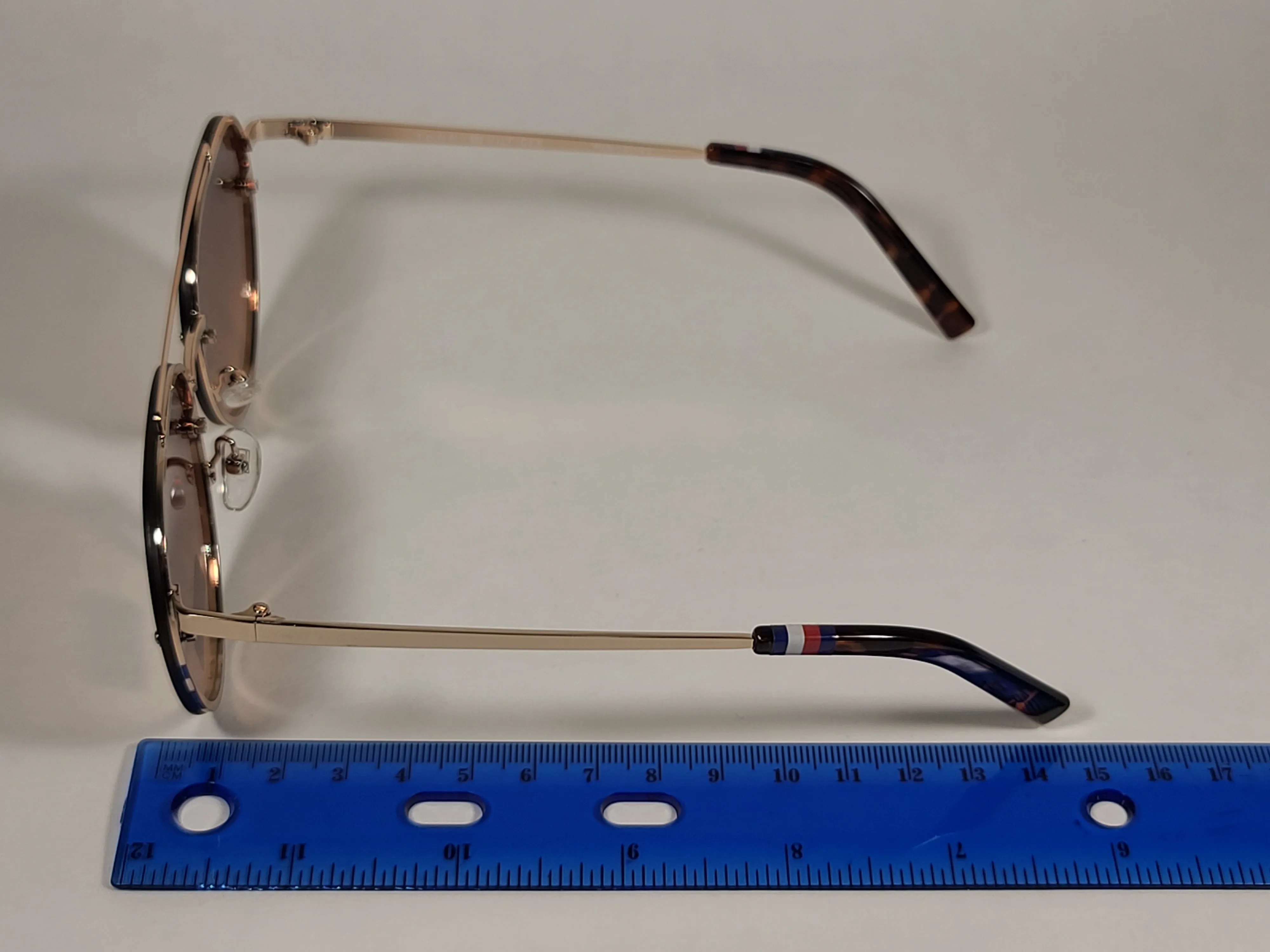 Tommy Hilfiger Kendall Rimless Aviator Sunglasses Gold Brown Tortoise Frame Brown Gradient Lens KENDALL WM OL470