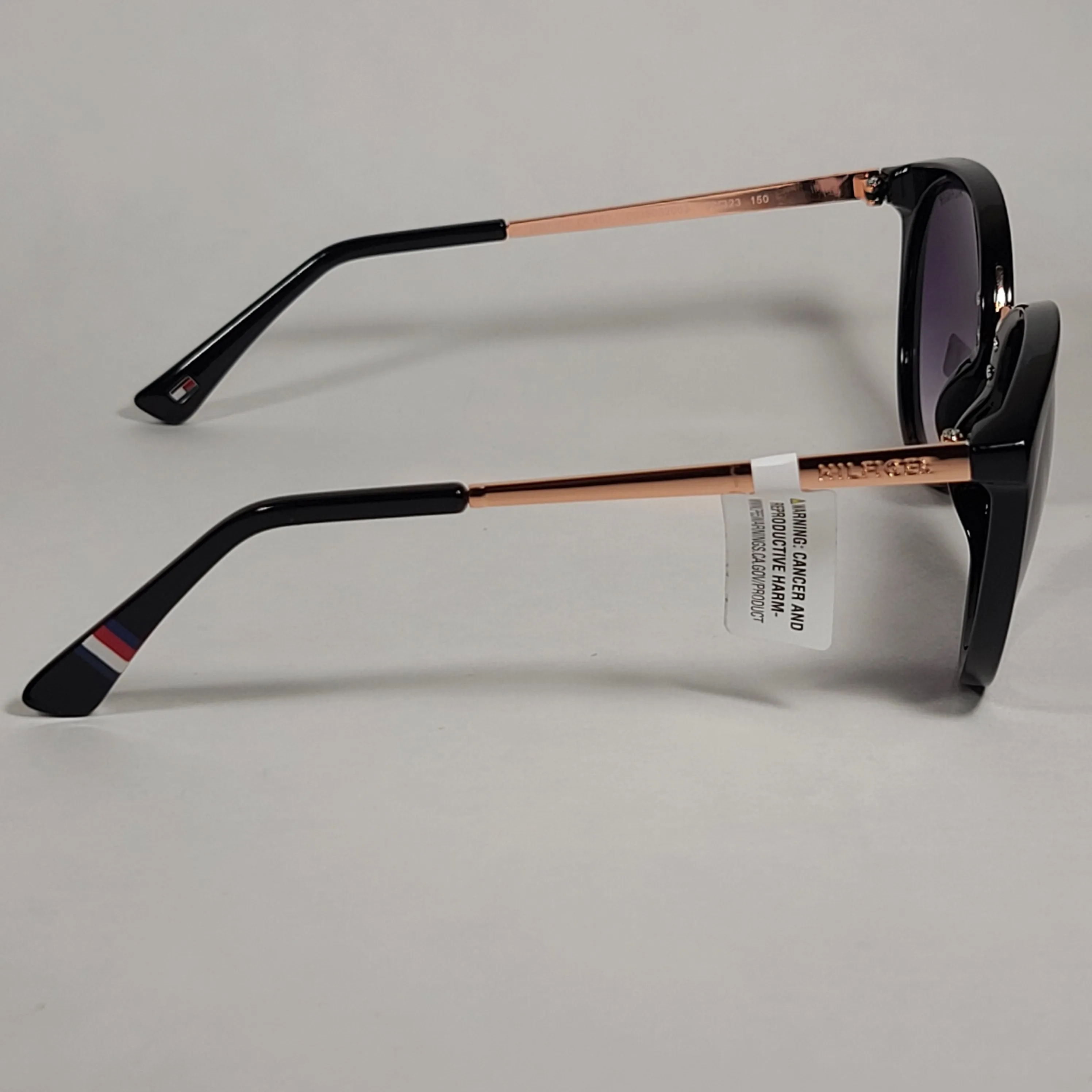 Tommy Hilfiger Tru Round Cateye Sunglasses Black Rose Gold Smoke Gradient Lens TRU WP OL463