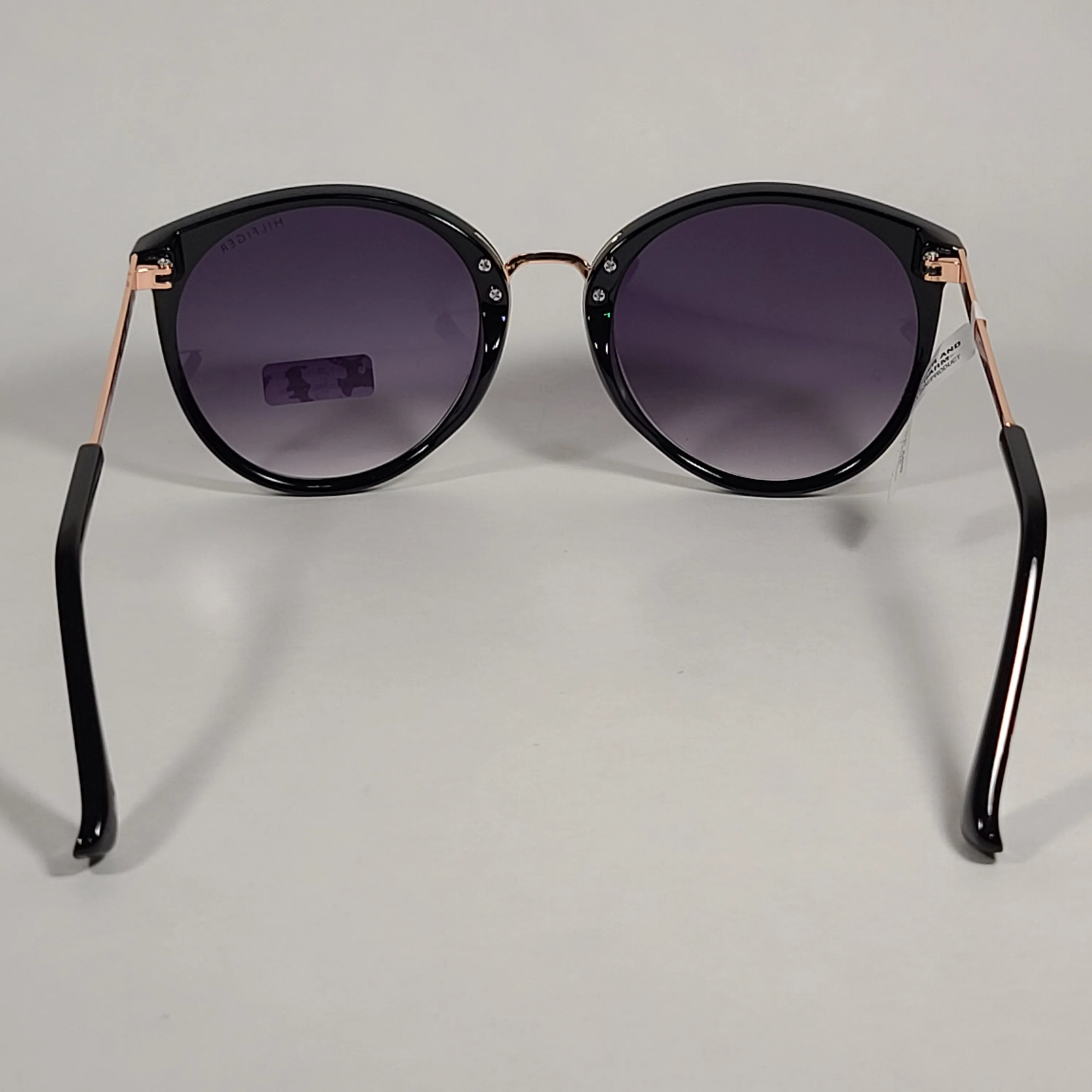 Tommy Hilfiger Tru Round Cateye Sunglasses Black Rose Gold Smoke Gradient Lens TRU WP OL463