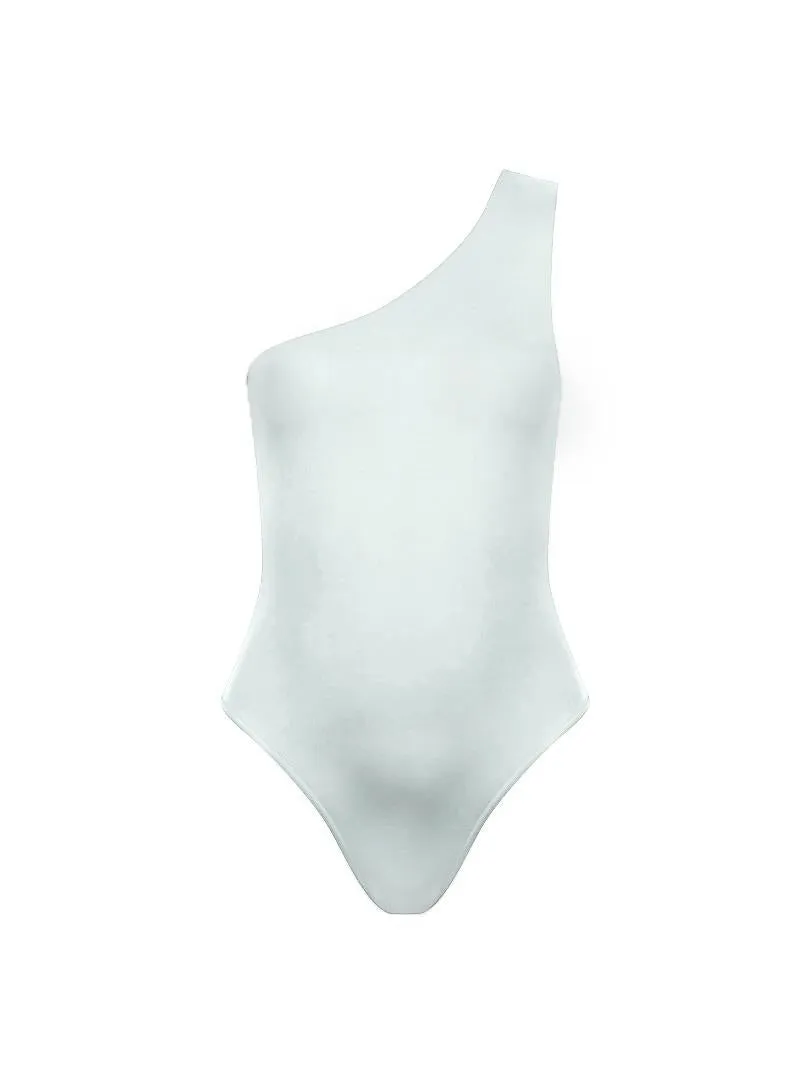 Two Way Single Shoulder Swimsuit - Grey
