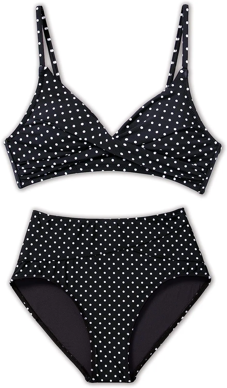 V-Neck High-Waisted Bikini Set: Two-Piece Twist Front Swimwear