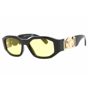 Versace Unisex Sunglasses - Black Geometric Plastic Frame Yellow Lens | 0VE4361 GB1/85