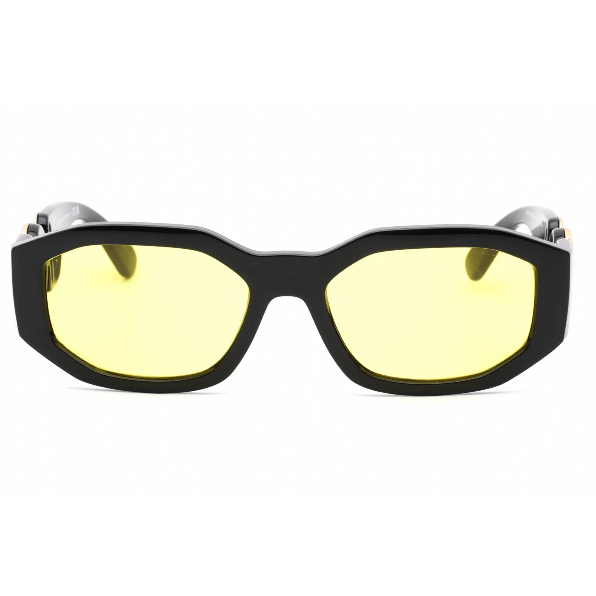 Versace Unisex Sunglasses - Black Geometric Plastic Frame Yellow Lens | 0VE4361 GB1/85