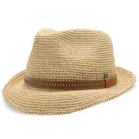 Walrus Hats Crocheted Raffia Straw Fedora Hat w/ Band