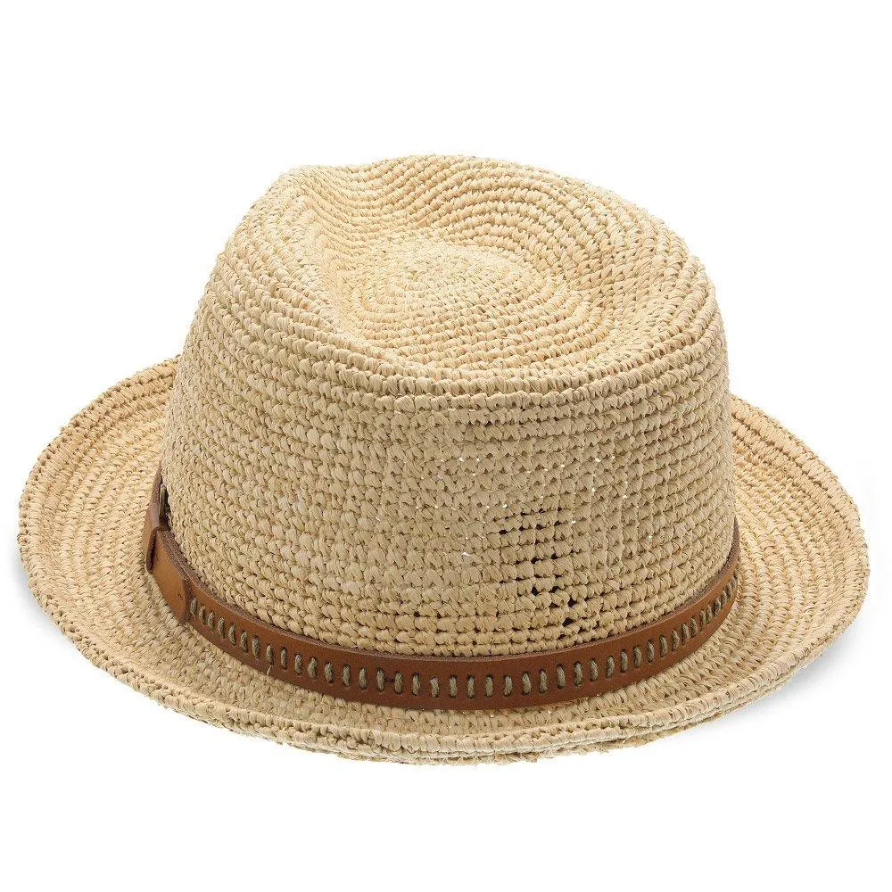 Walrus Hats Crocheted Raffia Straw Fedora Hat w/ Band