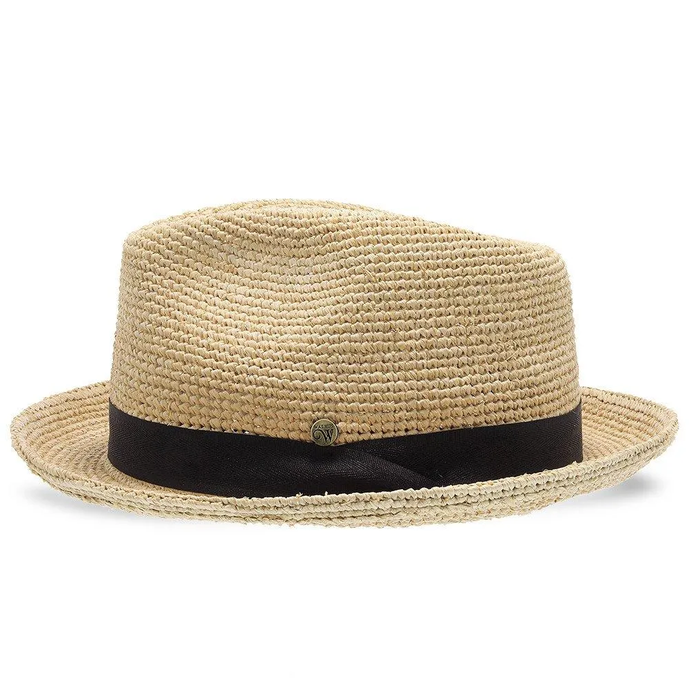 Walrus Hats Crocheted Raffia Straw Fedora Hat w/ Band