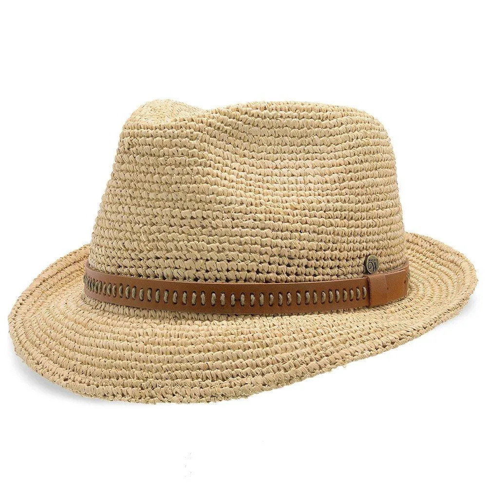 Walrus Hats Crocheted Raffia Straw Fedora Hat w/ Band