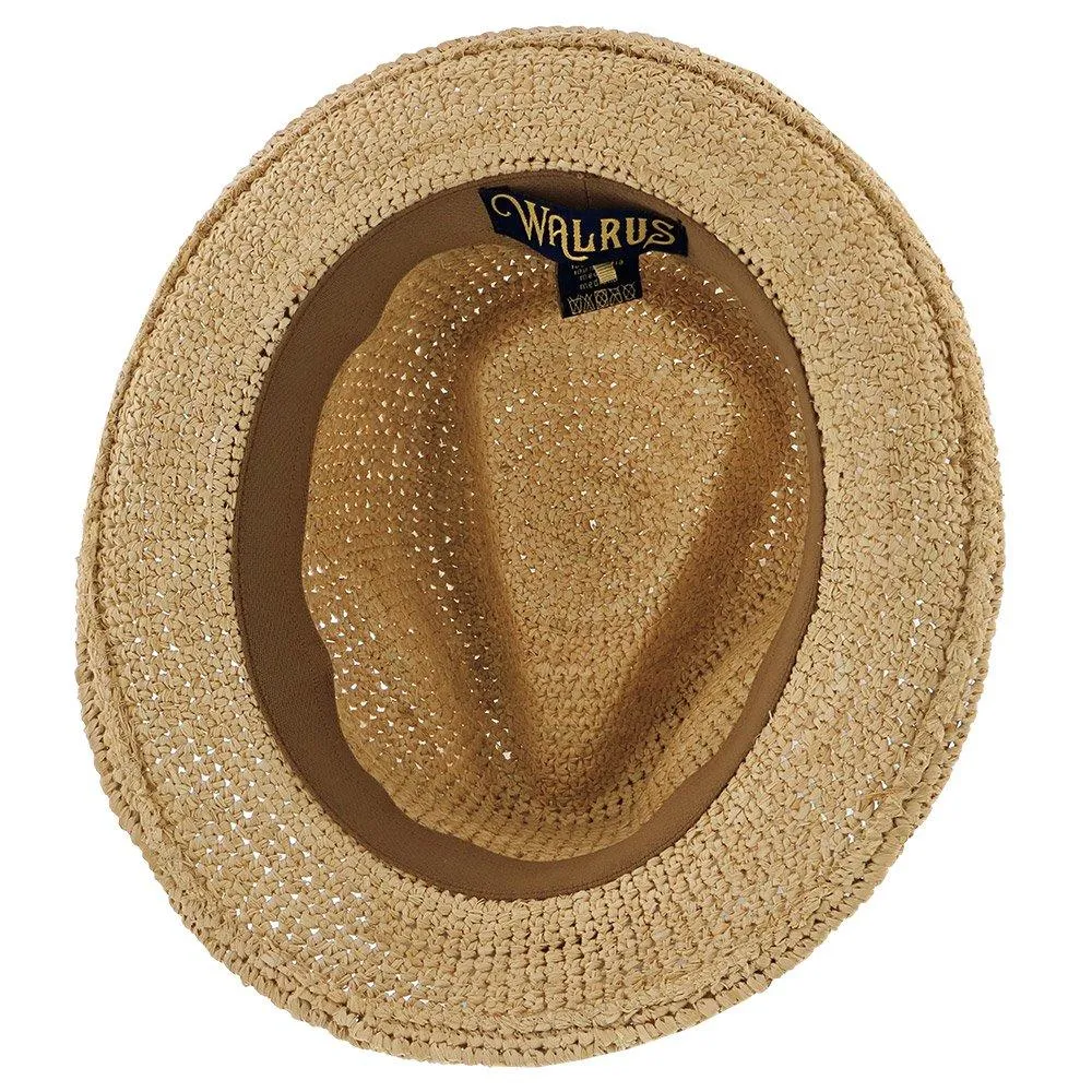 Walrus Hats Crocheted Raffia Straw Fedora Hat w/ Band