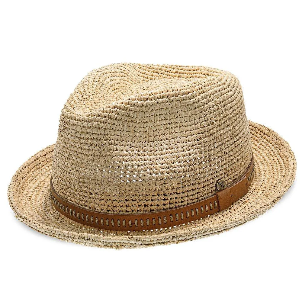 Walrus Hats Crocheted Raffia Straw Fedora Hat w/ Band