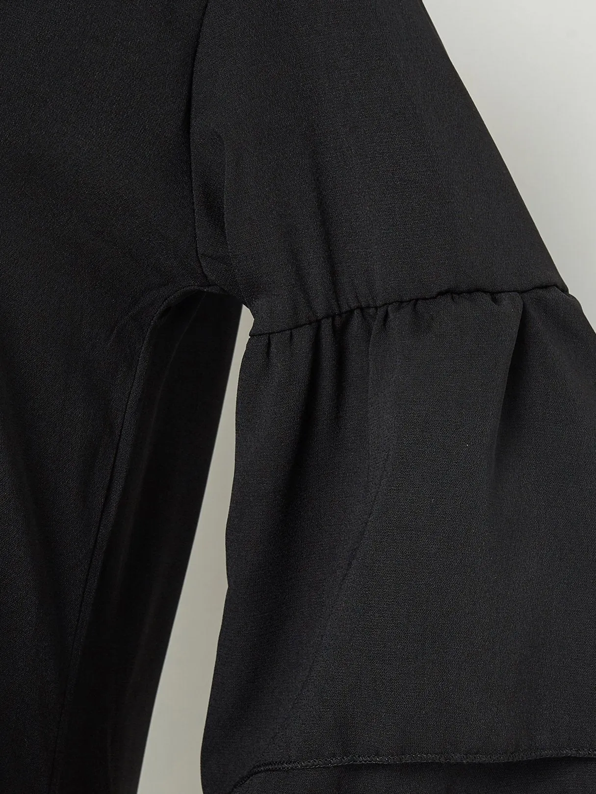 Wholesale Black V-Neck 3/4 Length Sleeve Dresses