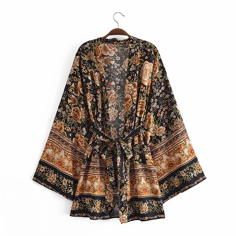 Wide Sleeved Floral Kimono Jacket