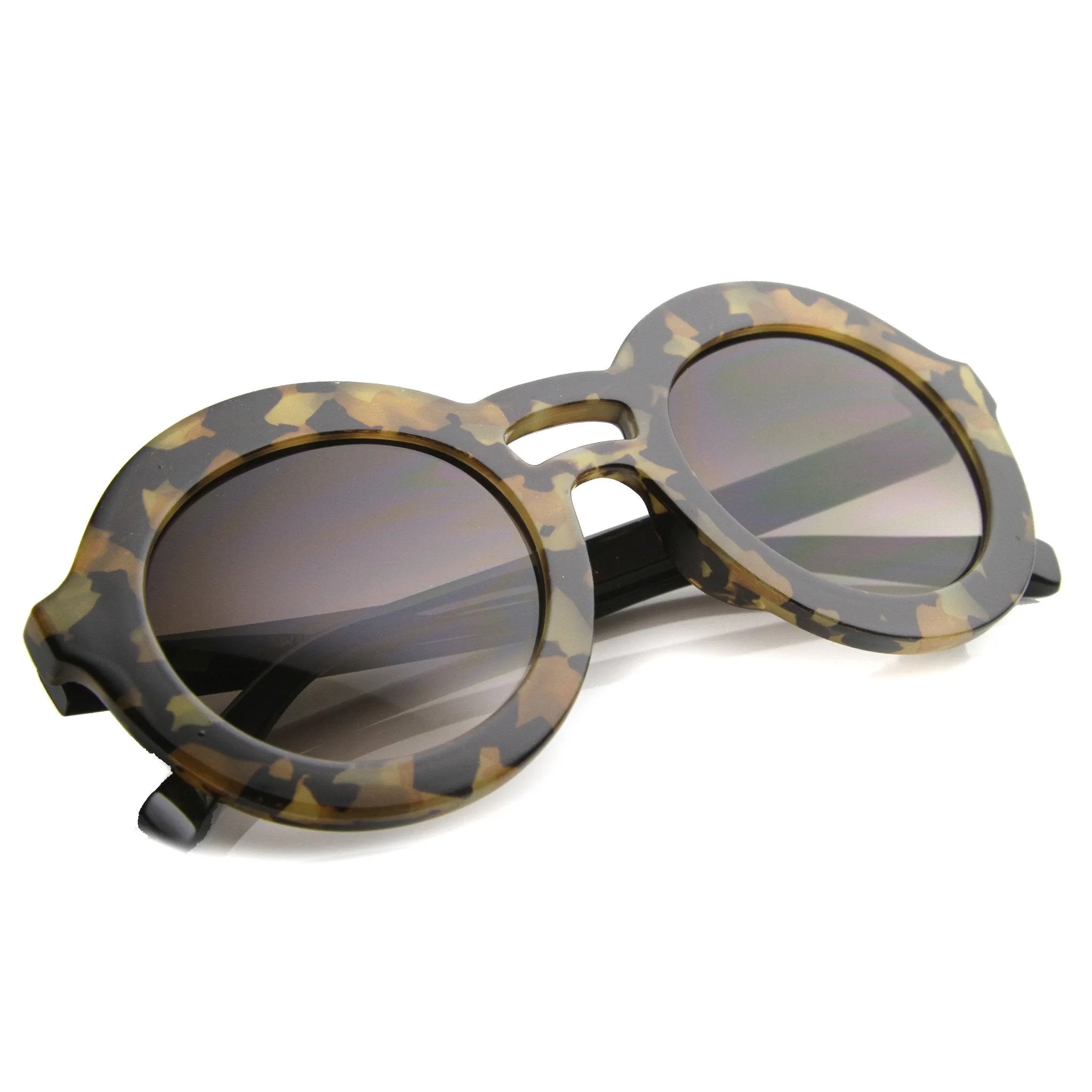 Women's Fashion Round Bold Frame Sunglasses 9857