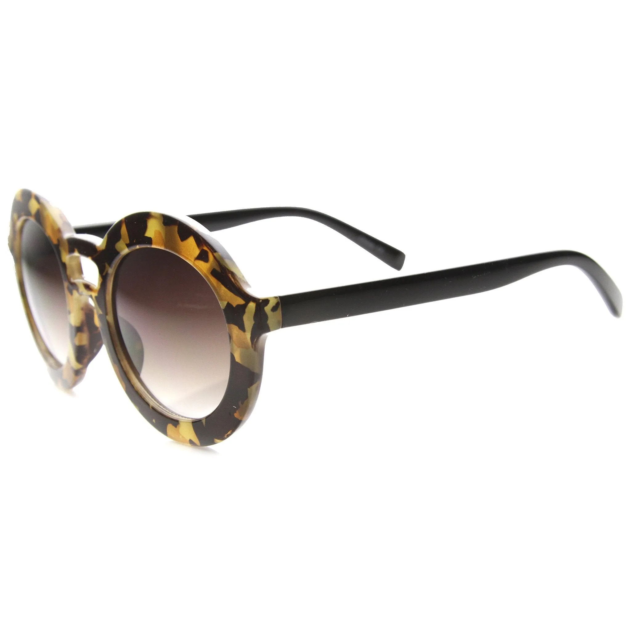 Women's Fashion Round Bold Frame Sunglasses 9857