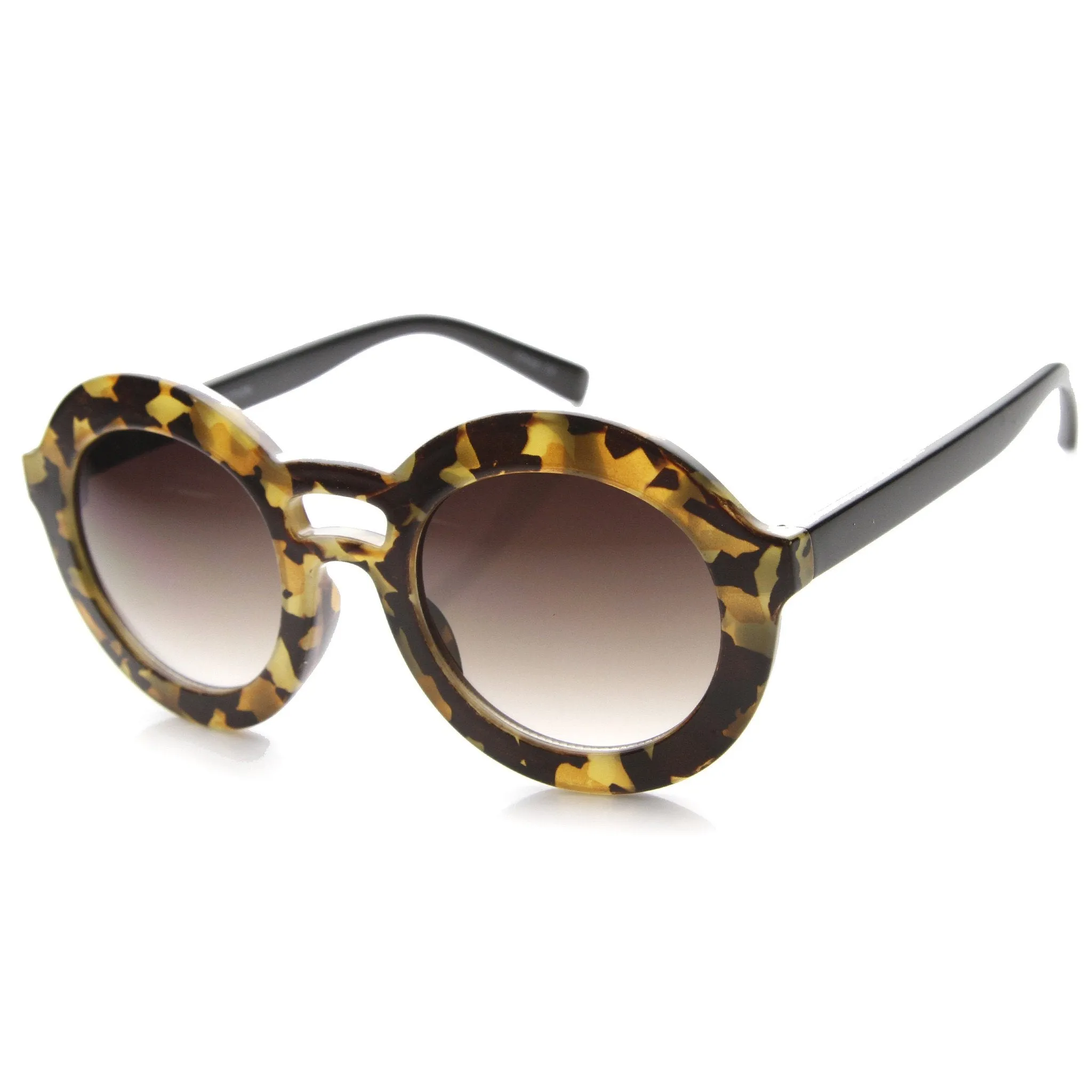 Women's Fashion Round Bold Frame Sunglasses 9857