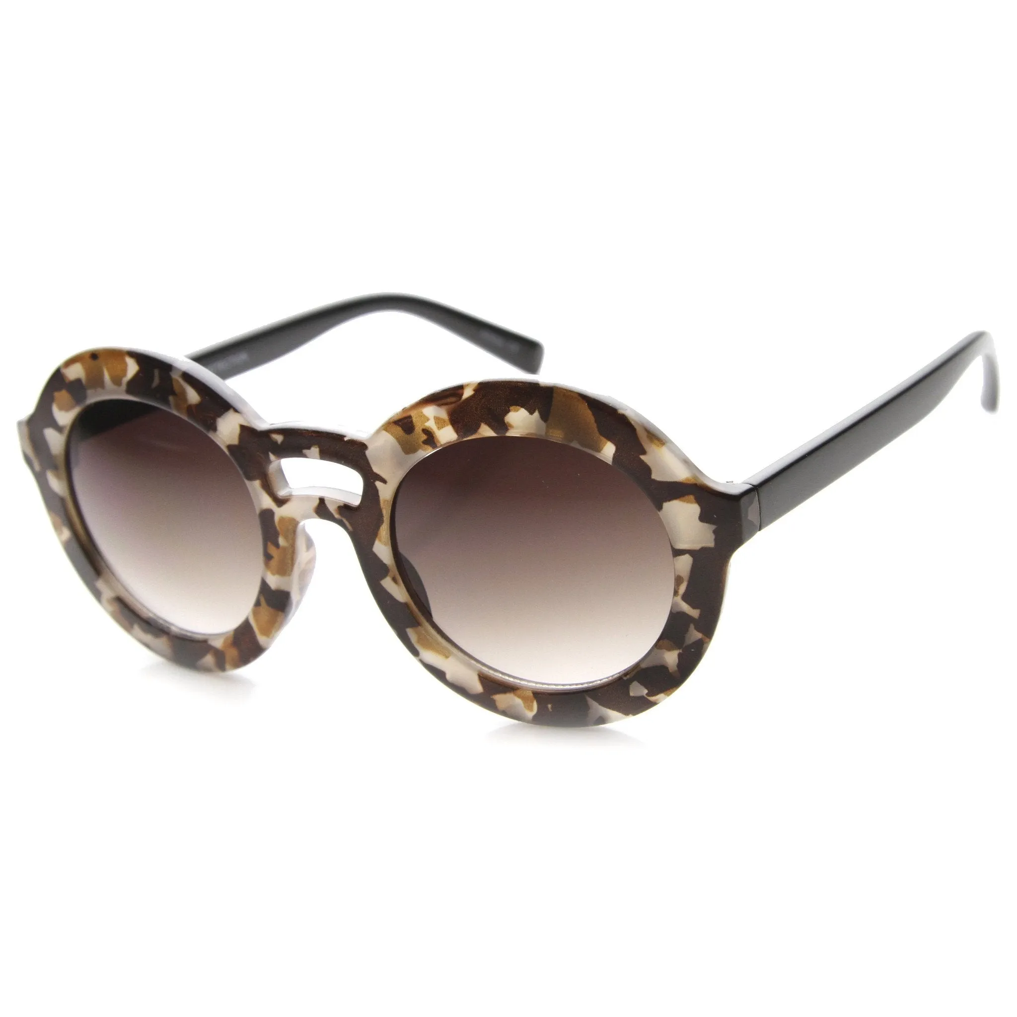 Women's Fashion Round Bold Frame Sunglasses 9857