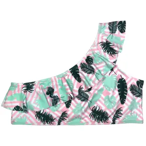 Women's One-Shoulder Bikini Top - "Palm Breeze"