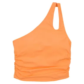 Women’s One Shoulder Crop Tankini Top | “Paradise Orange”