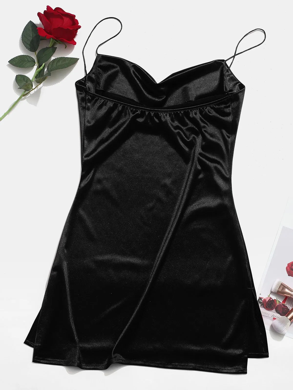 ZAFUL for Women Sexy Prom dress Cocktail Party Dress Adjustable Shoulder Strap Sheeny Mini Slip Dress