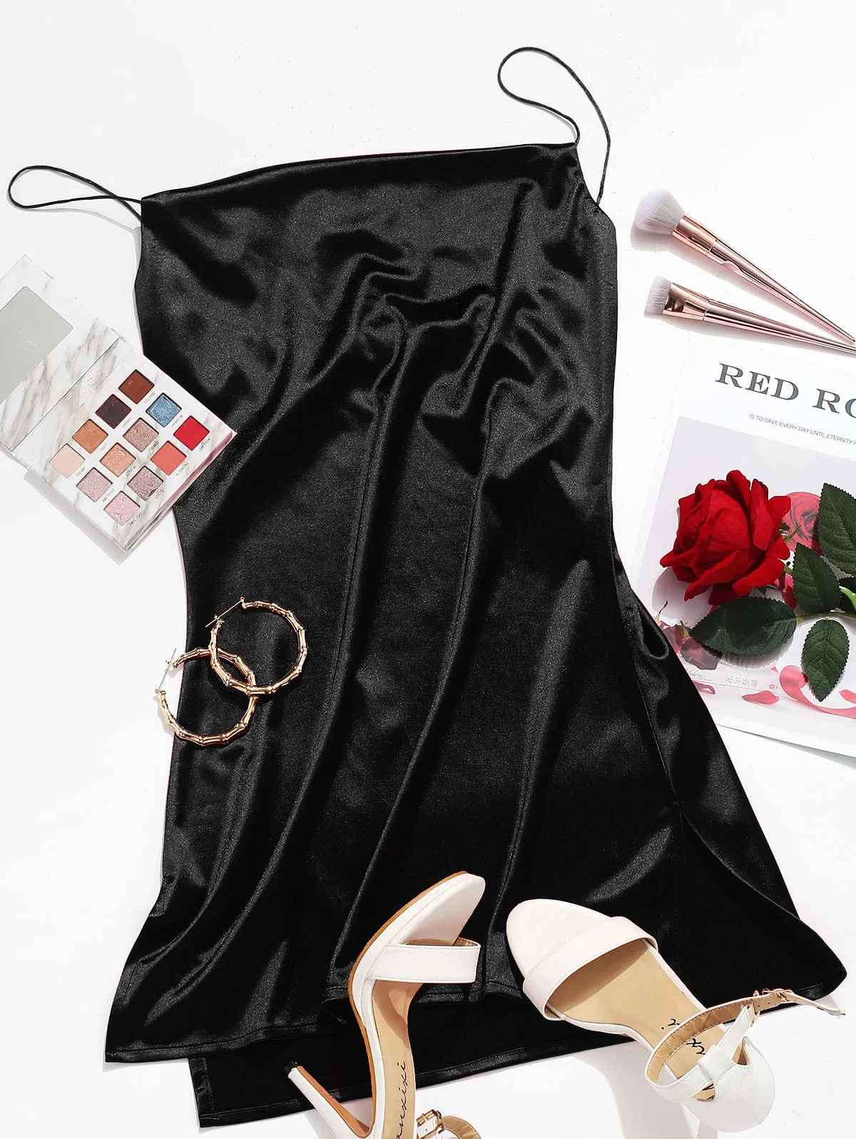 ZAFUL for Women Sexy Prom dress Cocktail Party Dress Adjustable Shoulder Strap Sheeny Mini Slip Dress